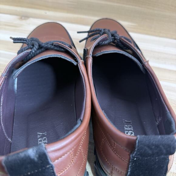 Gatsby Leather Oxford Shoes Brown Black Size 13 Lace Up Derby Orthopedic Ortho - Picture 10 of 13